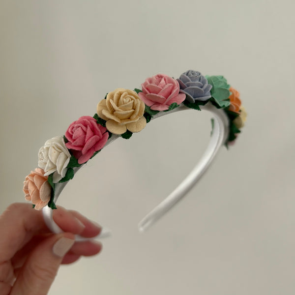 Rainbow flower hairband